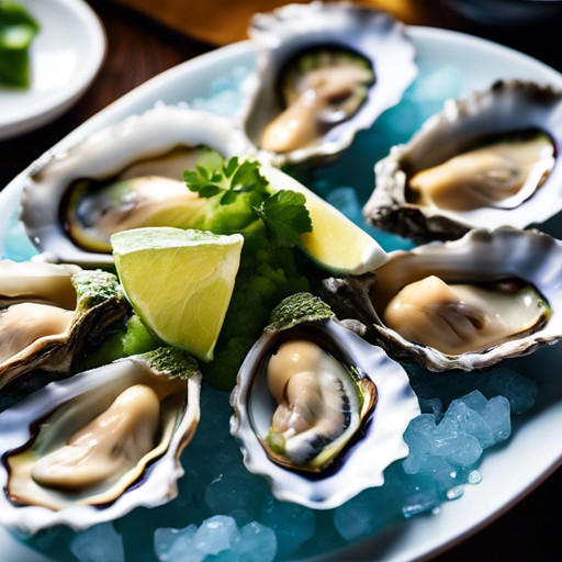 Homemade dish Oysters with avocado 93989